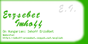 erzsebet imhoff business card